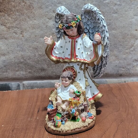 International Santa Claus Collection Christ Child With Angel Venezuela Figurine - Picture 8 of 10
